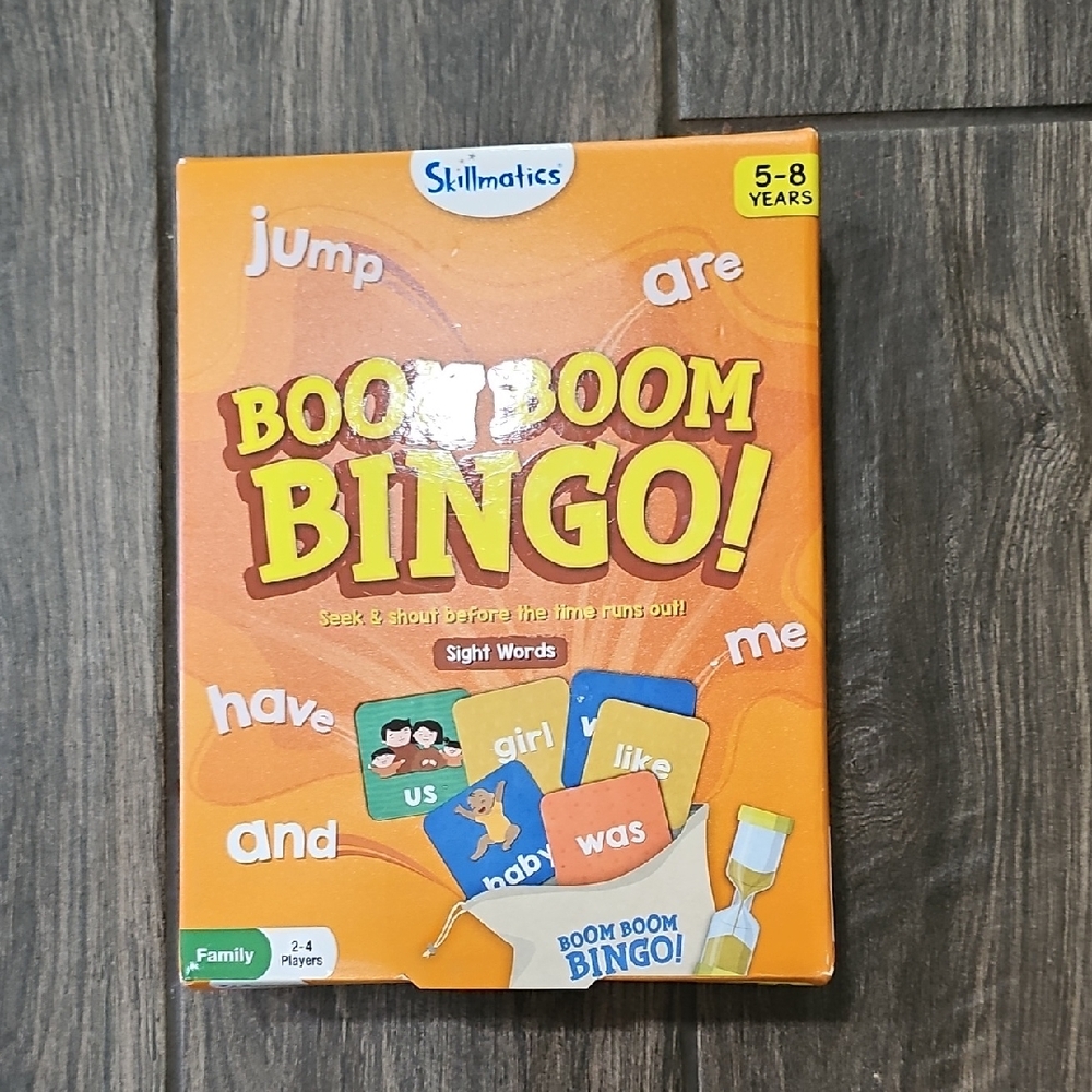 Boom Boom Bingo! Sight Words Kids Game - Orange